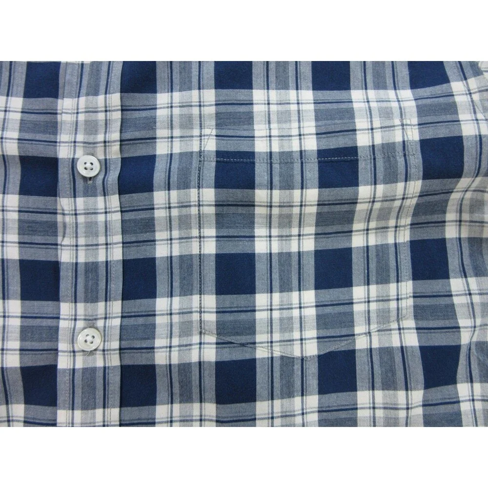 J.CREW Men’s Sz. Medium Slim Fit Shirt Buttoned Up Long Sleeve Plaid Blue Preppy